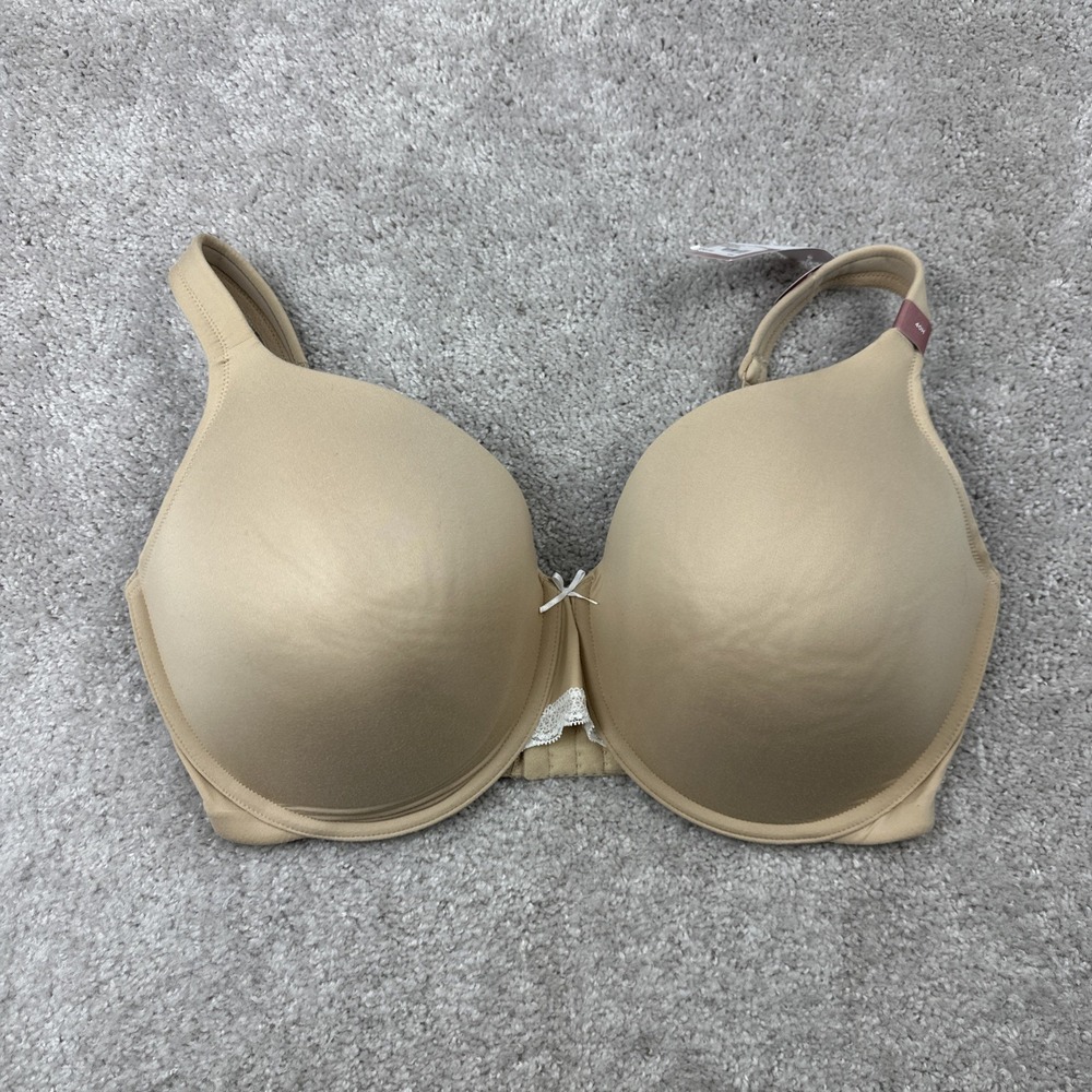New Cacique Bra 40H Beige Lightly Lined Full Coverage‎ Underwire Plus Size